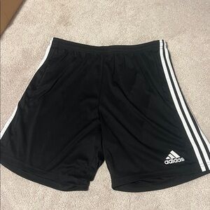 Size large black adidas men’s shorts
